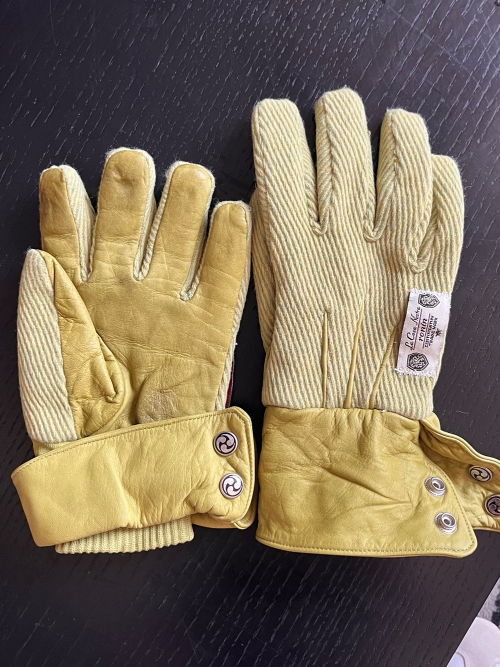 Vintage Men's Snowboarding Leather & Knit Gloves
